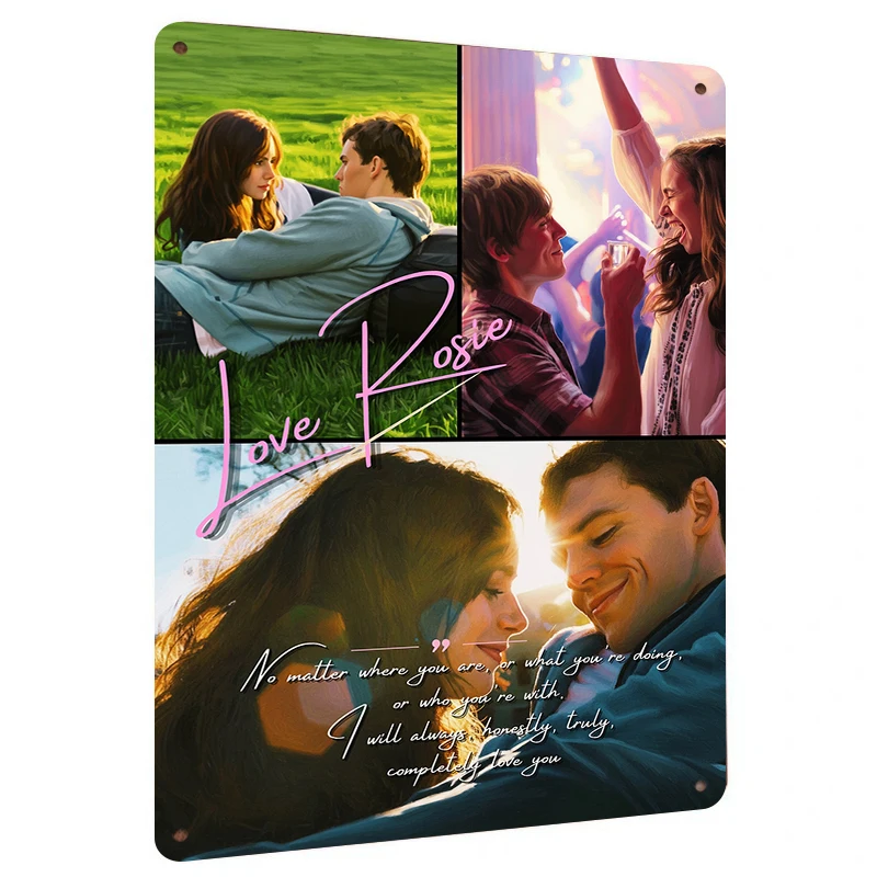 Love Rosie Movie Poster Custom Metal Wall Art Romantic Film Scene Decor for Bedroom Living Room