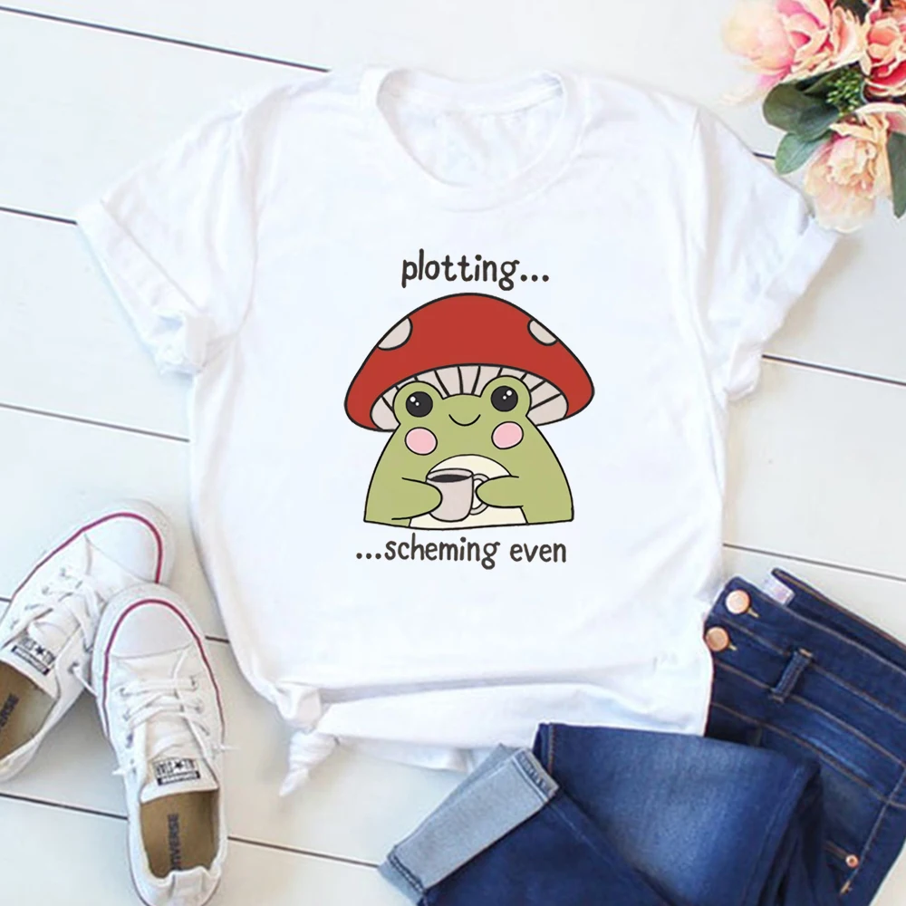 Mushroom Frog Shirt Fairycore Cute Funny Meme T-shirt Idea tee Present Toad Lover Tee Nature Plants Shrooms Froggy Toadstool Kid