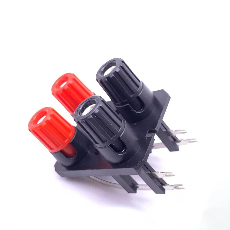5PCS 4Way Jack Outlet Spring Push Release Connector Speaker Terminal Strip AC 50V / 0.2A Bend Pin Short Pin Long Pin