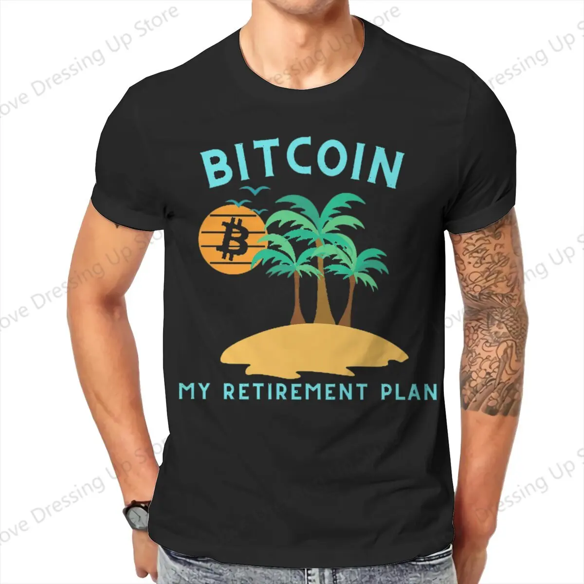 Bitcoin My Retirement Plan Pure cotton printing men's Tshirt Street Cool Tshirts BTC Hipster Hot Sale Tops