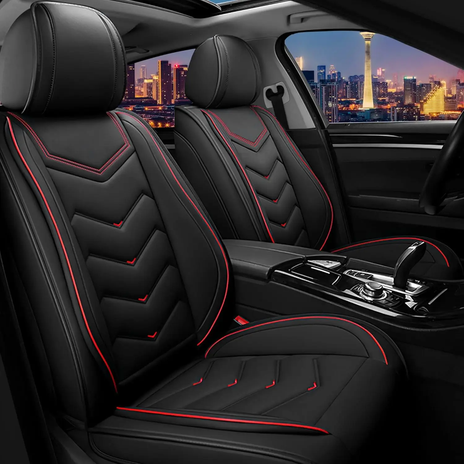 

Car Seat Covers for 2018-2026 Vehicles, Premium Nappa Leather, Black, Stylish and Sporty Design