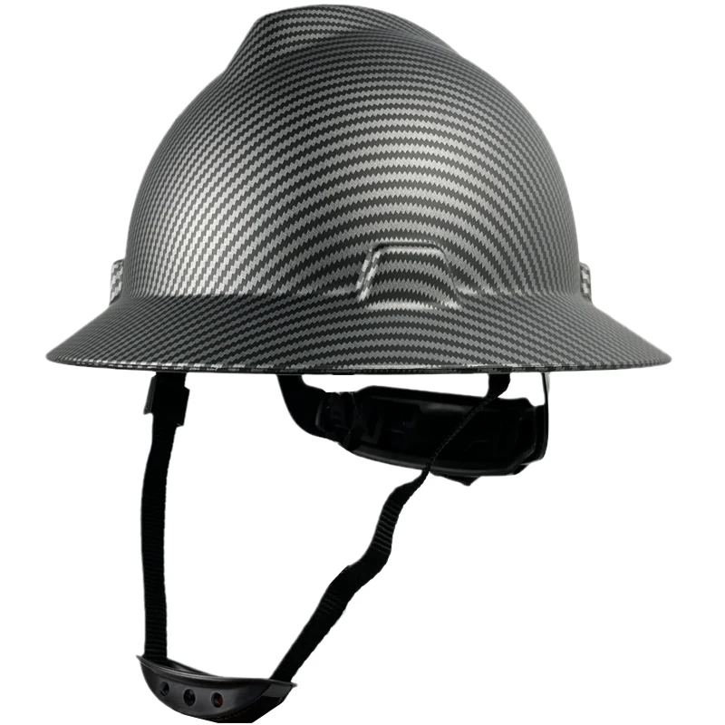 Casco de seguridad con diseño de fibra de carbono, gorro duro de construcción, equipo de protección HDPE de alta calidad, gorro de trabajo