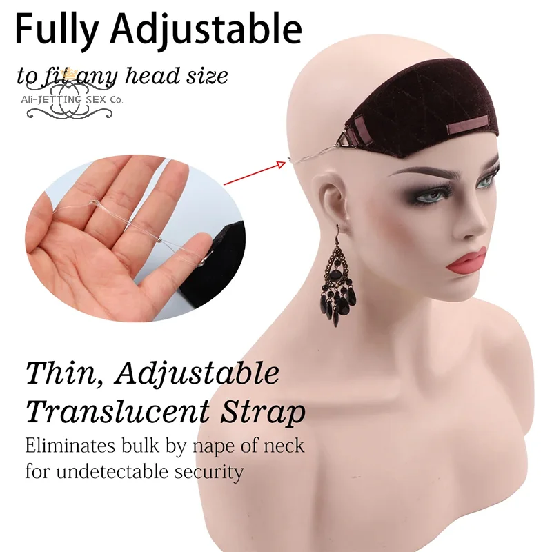 No-Slip Velvet Wig Grip Band For Wig Hair Topper Comfortable Headbands To Secure Your Wig Adjustable Invisible Strap For Women