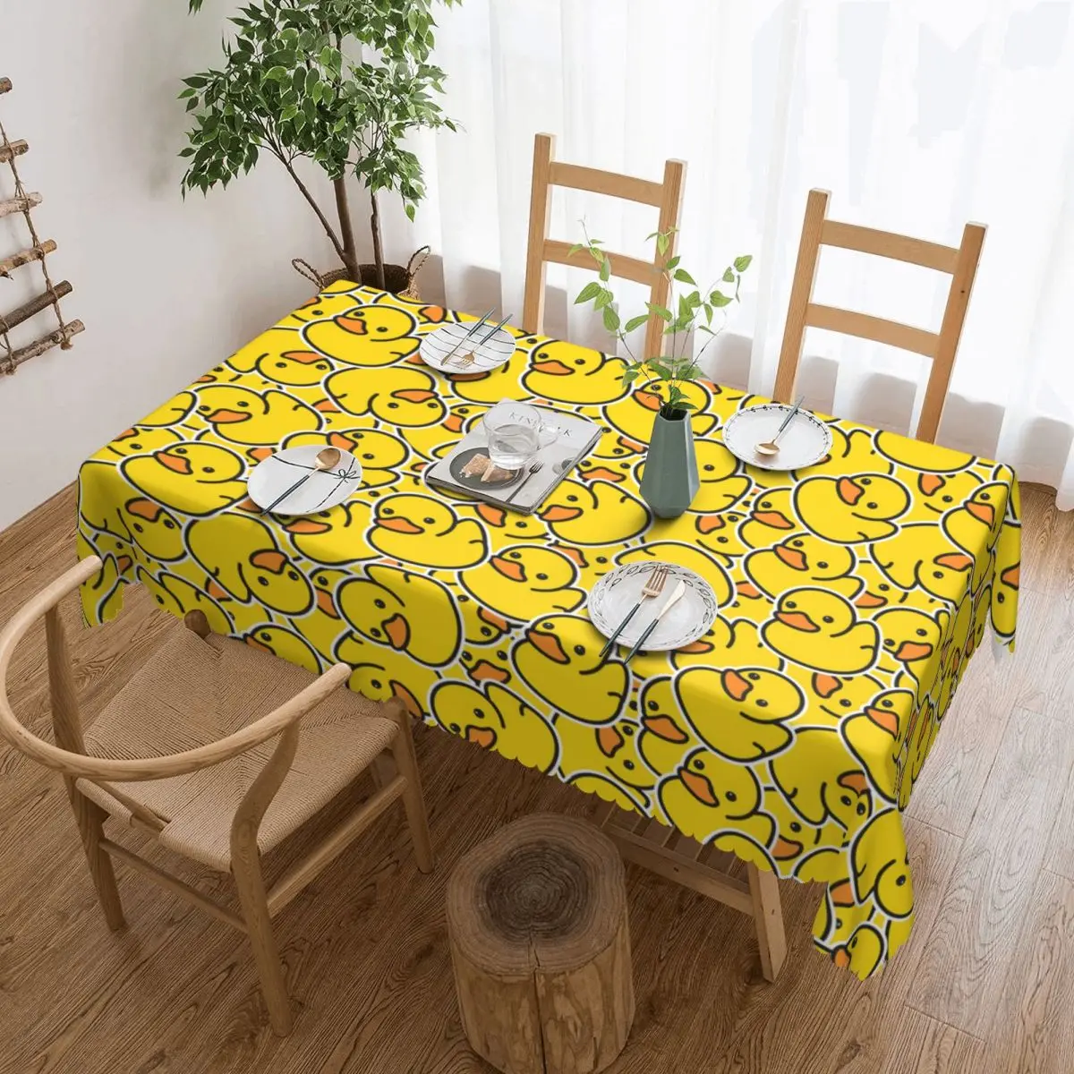 

Rectangular Oilproof Yellow Classic Rubber Duck Table Cover Table Cloth Tablecloth for Picnic