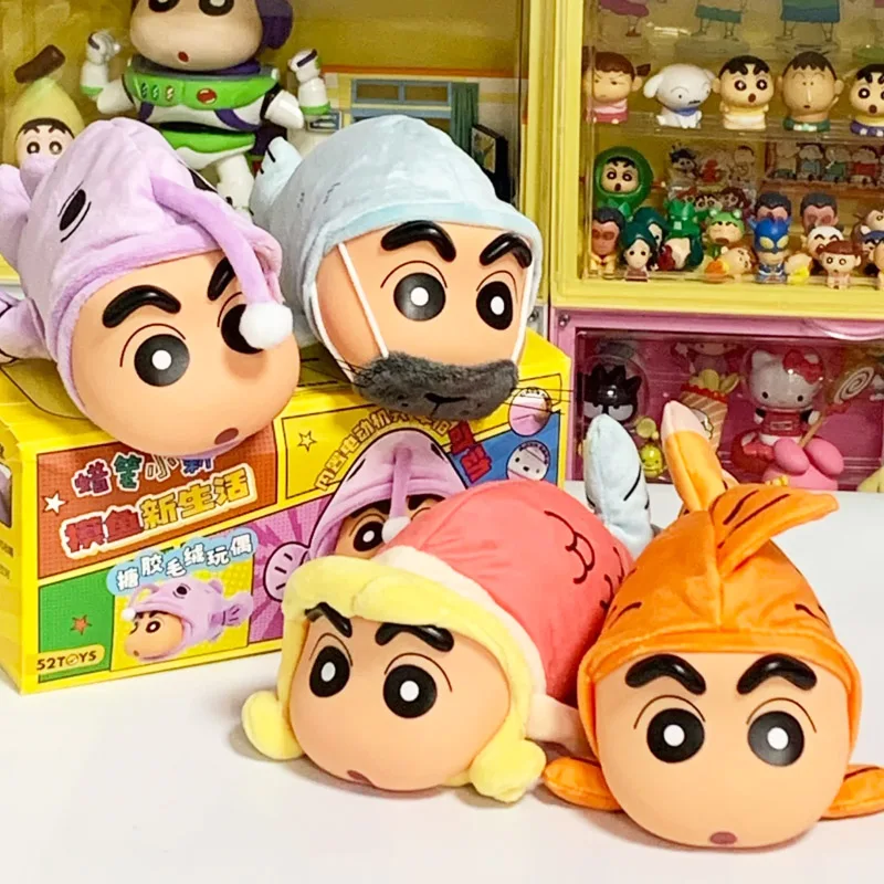 Genuine stock 52TOYS Crayon Shin chan Fishing New Life Series Mobile Doll Blind Box Trendy Ornament Gift