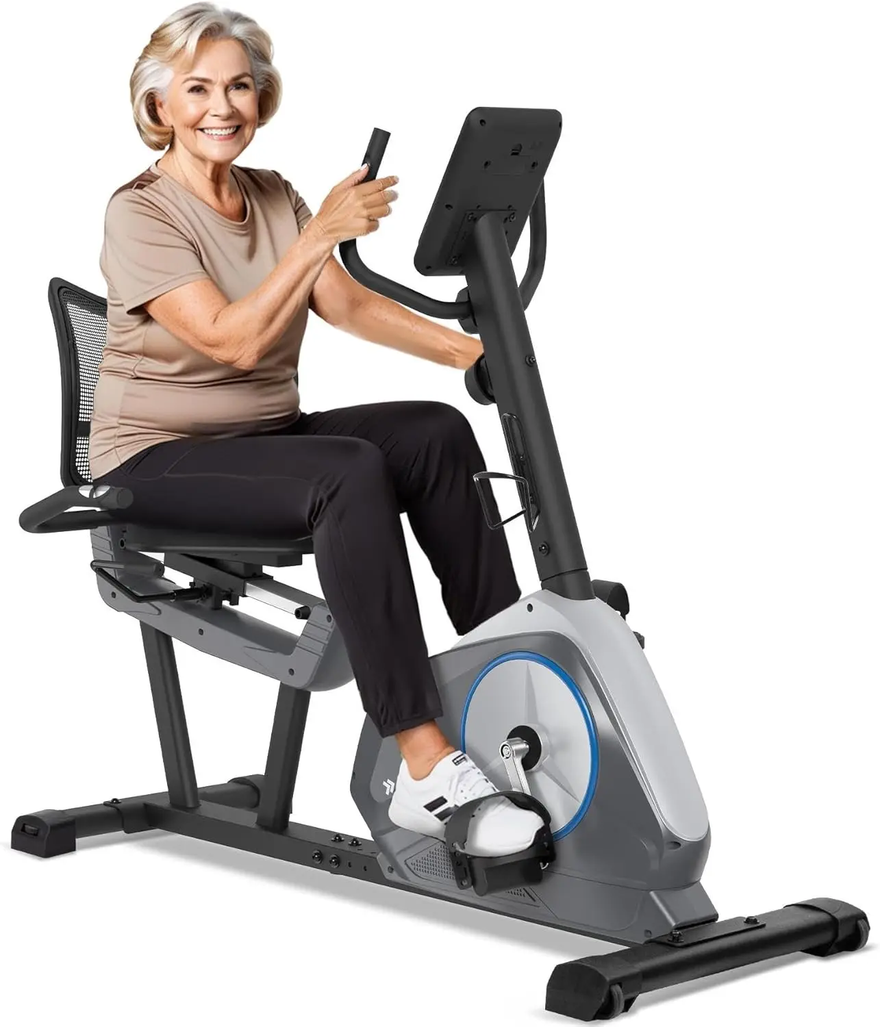 

ALPHA CAMP Recumbent Exercise Bike 16-Level Resistance Magnetic Stationary Bike with Bottle Holder Adjustable Wide Cushioned