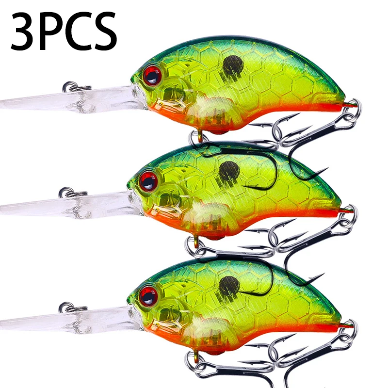 HENGJIA 11,7G 9CM Angelköder Rock Crank Bait Crankbait Minnow Bass Dreifachhaken Schwimmköder Wobbler mit Langer Großer Zunge