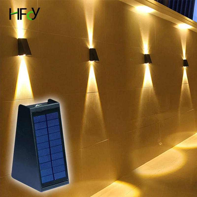 LED Lamp Solar Wall Light Outdoor Washers Induction Waterproof IP65 Garden Lamp Up and Down Lighting Atmosphere for Home