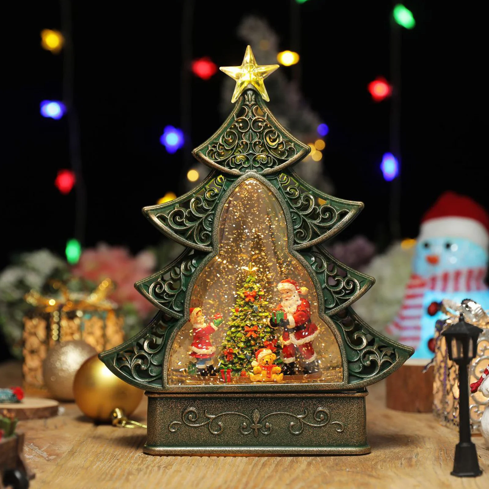 

Crystal Light Decor Christmas Tree Star Lighting Battery Home Decor 8 Christmas Music Table Creative Xmas Gifts Christmas Decor