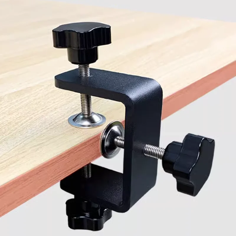

1/2Pc 3-Way Face Clamp Edge Clamp G Clamp Woodworking Clamp for Cabinet Carcass & Edging Shelves - Black