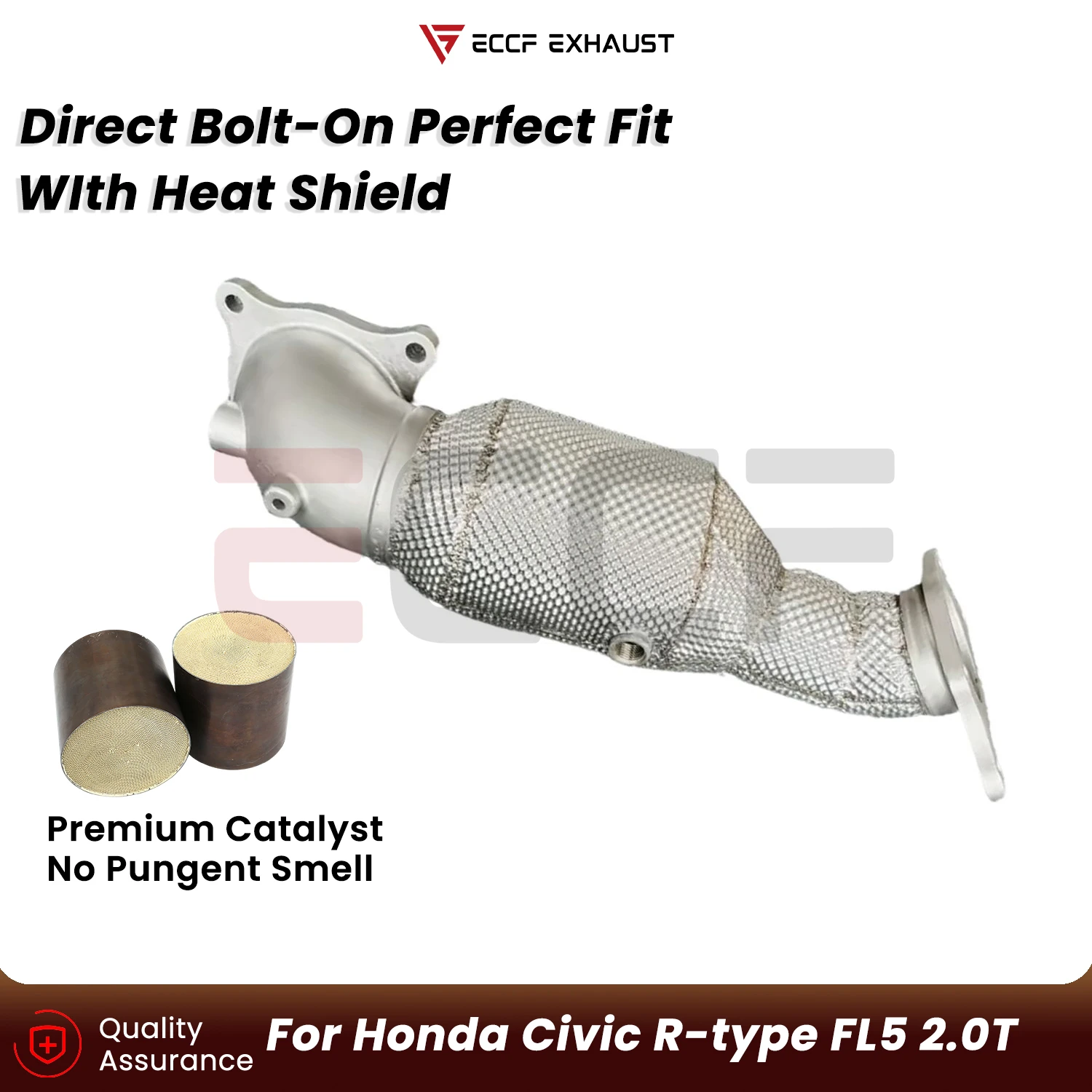 

Sporty Downpipe with Heat Insulation For Honda Civic R-type FL5 2.0T Aggressive Exhaust Sound Plug and Play Upgrade Performance