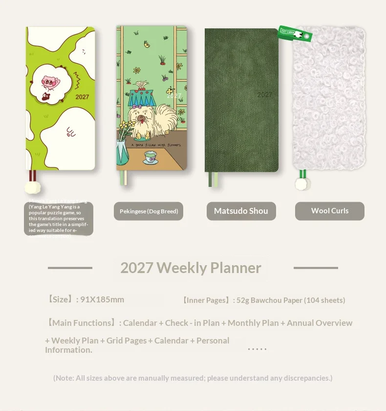 Kinbor 2027 Wochenplaner Notizbuch 10 Muster 78g Papier Monatsplaner Terminplaner Selbstdisziplin To-Do-Liste Planificador Semana – Detail 6