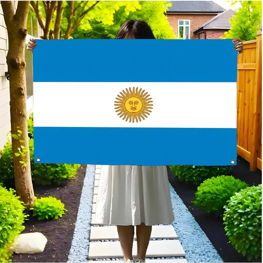 Argentina Tango Messi Flags Borderless four-ring ornament indoor outdoor decoration effortless to hang