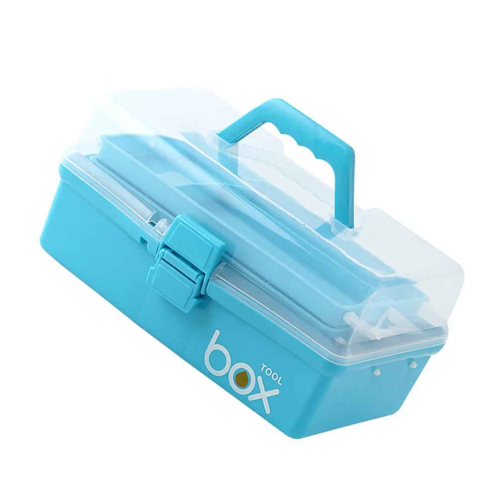 First Aid Medical Multi-Layer Portable Emergency Storage Case For Home Office Travel Sky-Blue Size S Emergency Medicine