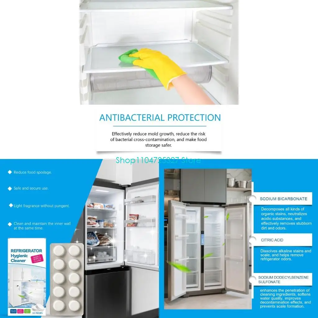 

D8KF Сильное средство для чистки холодильника, 10 шт., для удаления запаха, для домашнего обслуживания