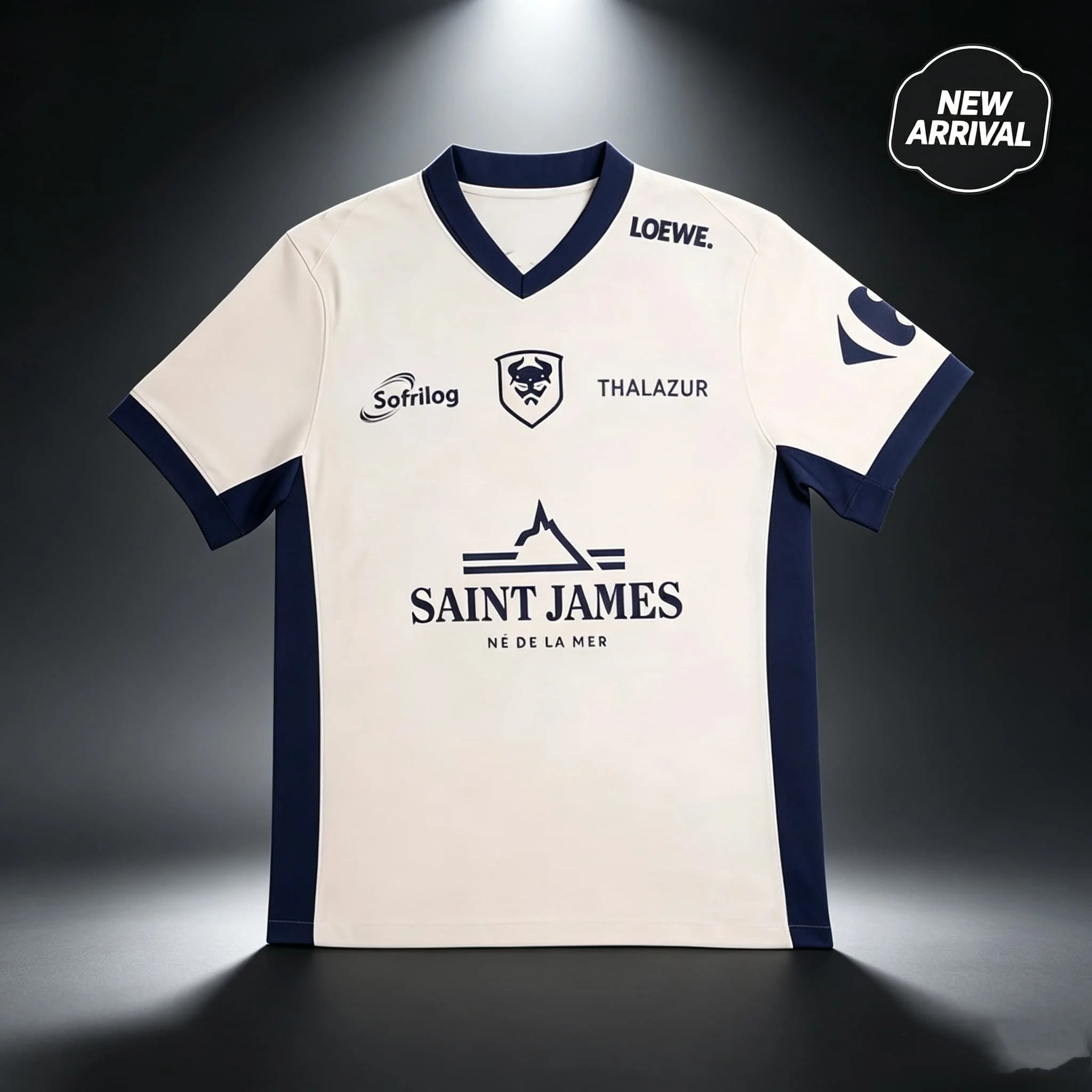 2026 New SM Caen Men Soccer Jersey 2‑Colors Optional Short Sleeve Football Shirt Quick‑Dry Breathable Polyester Sport Top V‑Neck