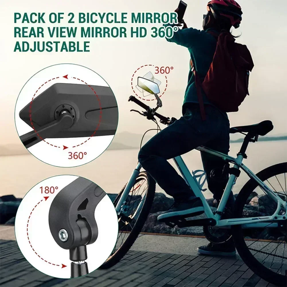 Bicycle Rearview Mirror 360 Rotation Adjustment Clear Wide Range Back Sight Rearview For Bicycle Electric Bike Rear View Mirror