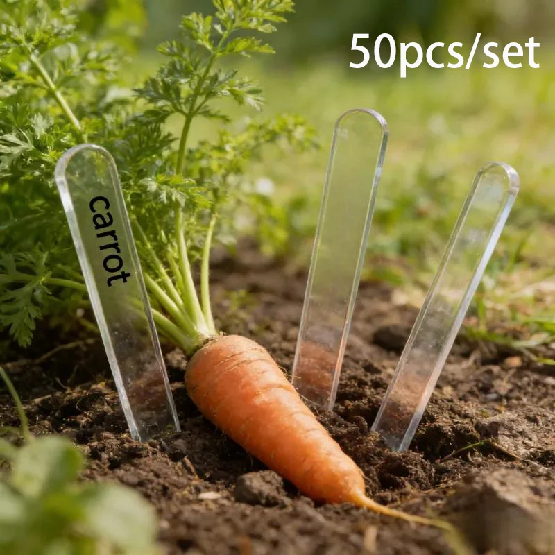 50/80pcs Acrylic Transparent Plant Label Multifunctional Flower Classification Flower Arrangement Gardening Tips Name Tags