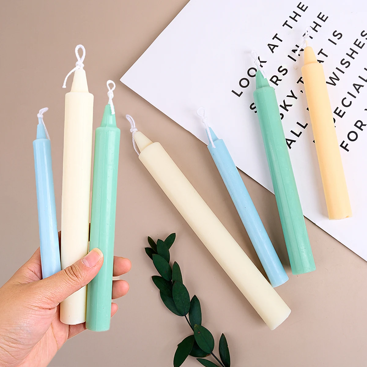S/M/L Size Long Rod Silicone Candle Mold DIY Simple Style Aromatic Wax Stick Taper Candle Mold Handmade Gifts Home Table Decor