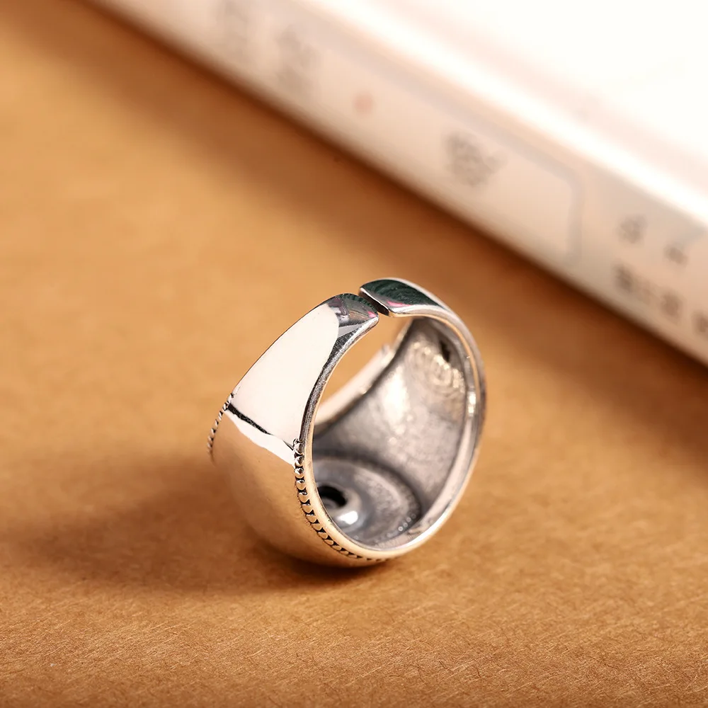 925 Sterling Silber Ring Verstellbar Vintage Kreativ für Männer Frauen Schöner Ring Mode Hochzeitsschmuck Party Damenring – Detail 5