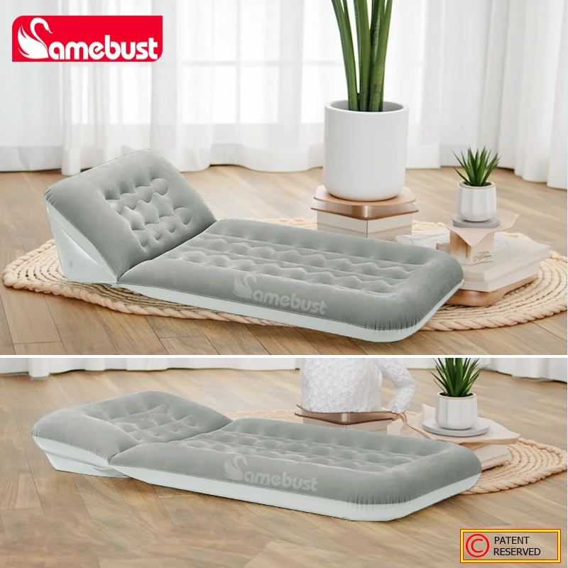 CAMEBUST Foldable Interior Air Mattress Inflatable Adjustable Sofa Bed Sleeping Mat for Home And Outdoor Use Brown/Grey