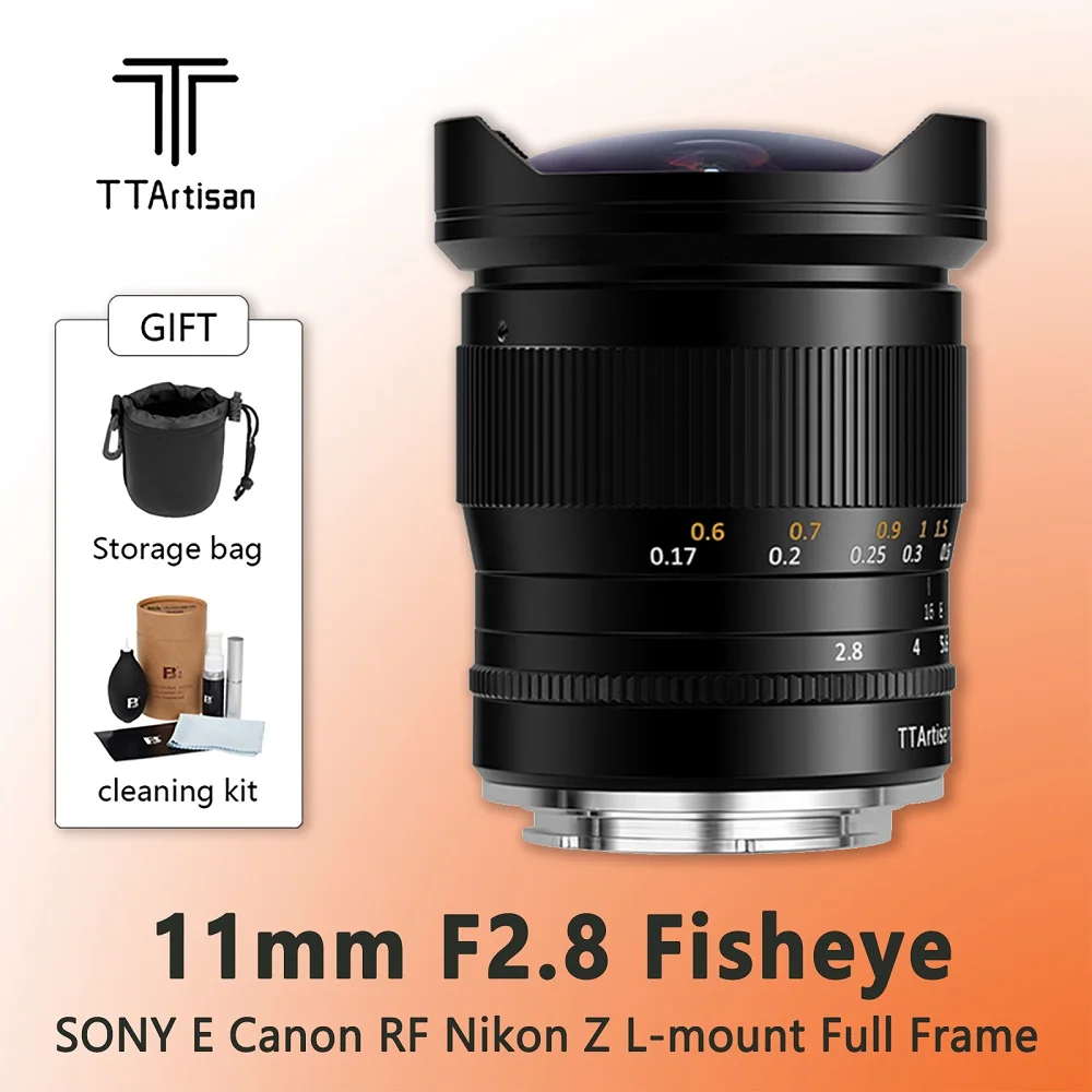 

TTArtisan 11mm F2.8 Full Frame Fisheye Wide Angle Lens for Sony E Mount Canon Fujifilm Nikon Leica Sigma Lumix Mirrorless Camera