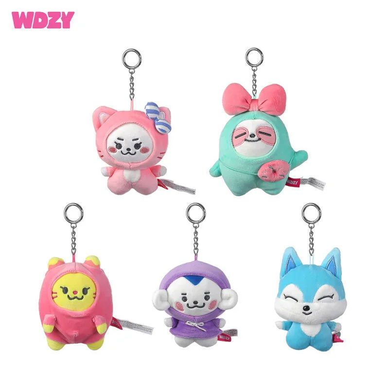 

10CM KPOP ITZY WDZY Cartoon Figure Plush Doll Keychains Lia Yeji Ryujin Yuna Chaeryeong Kawaii Toy Keyring Pendant Fans Gifts