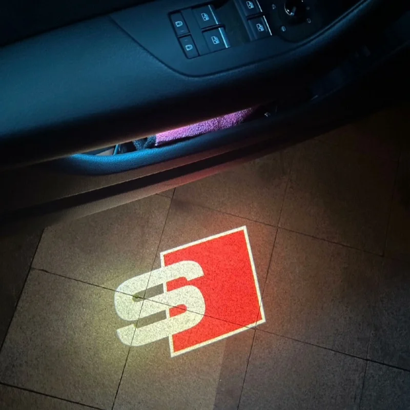 

2 шт. для Audi RS S LINE S3 S4 S5 Quattro Q7 Q5 A3 A5 A7 A6L A4L A8L R8 светодиодный автомобильный дверной HD лазерный проектор, дверная лампа приветствия