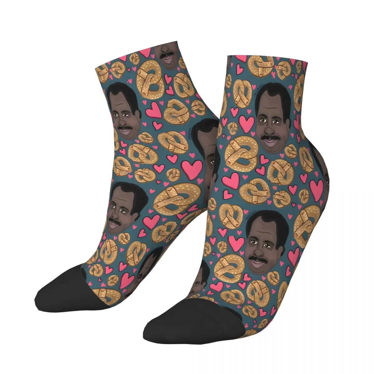 For The Love Of Pretzels Pattern The Office Michael Scott TV Show Ankle Socks Male Mens Women Autumn Stockings Harajuku