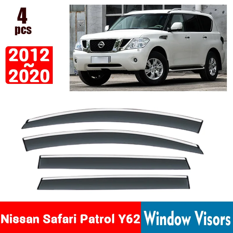 

Для Nissan Safari патруль Y62 2012-2020 оконные козырьки защита от дождя оконные дождевики дефлектор защита от навесов защита от вентиляции