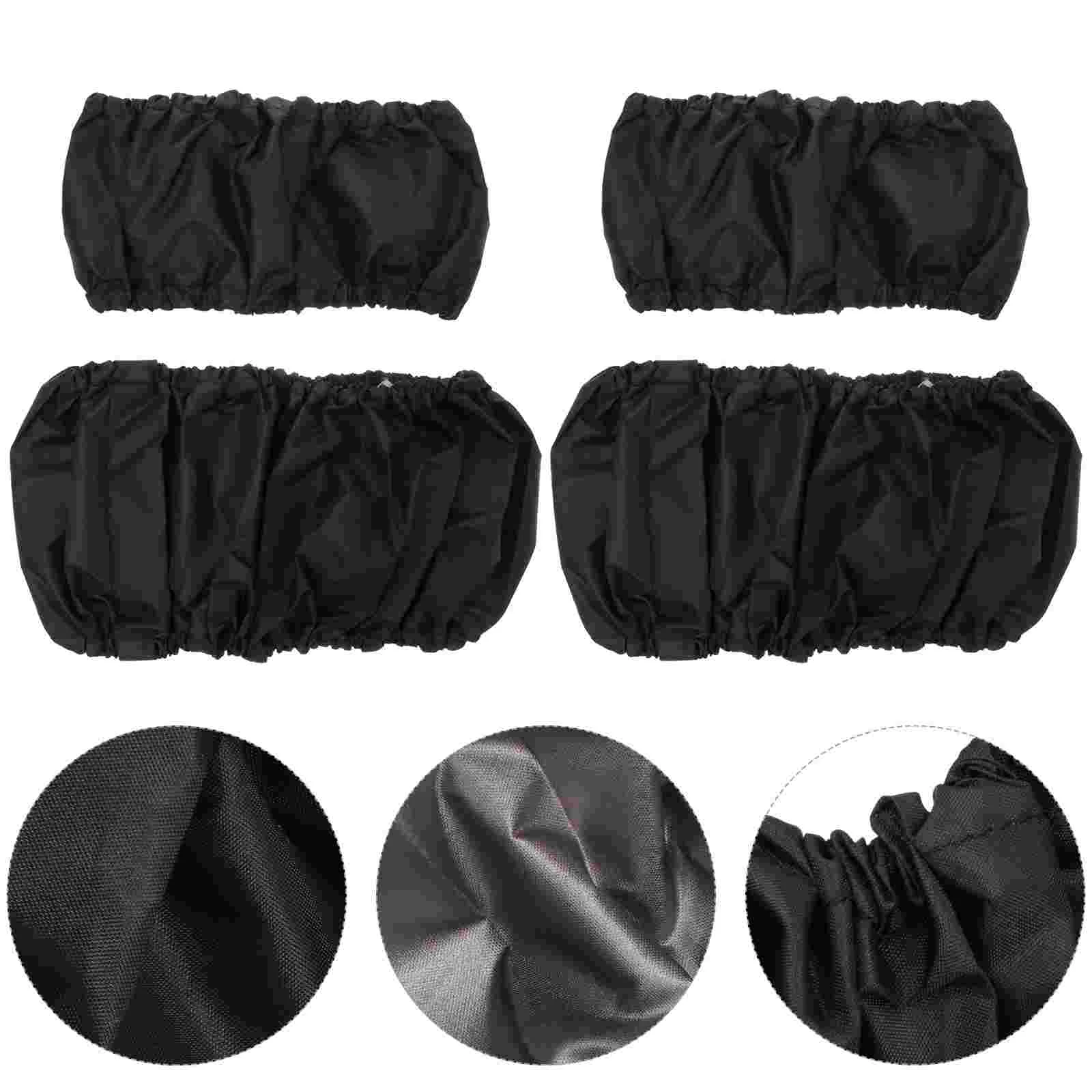 Housse de protection pour roues de poussettes, 4 pièces, accessoire de protection pour pneus de fauteuil roulant, noir, voyage