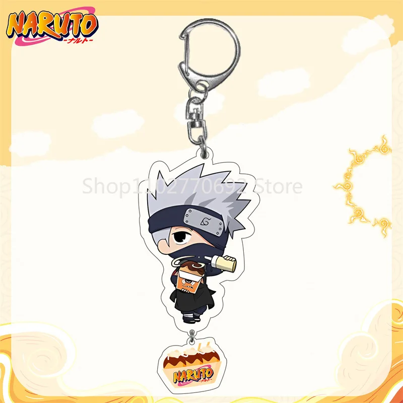 Naruto Keychain Toys Boruto Sasuke Sakura Kakashi Sarada Hinata Minato Anime Figures Acrylic Keychain Pendant Keyring Ornament