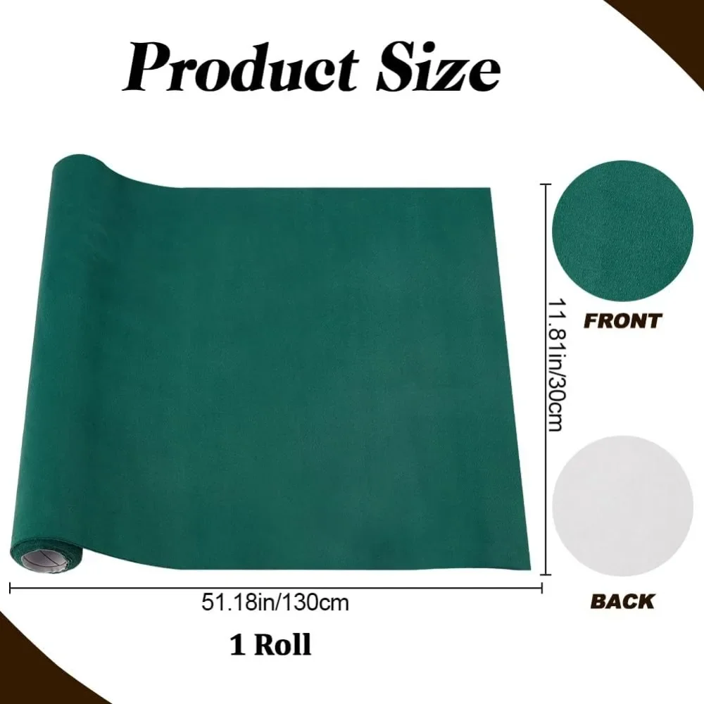 51 x 11.8inch Velvet Book Cloth for Book Binding Fabric Surface Paper Backed Bookcover Notebook Wraps Dark Green Book Covering