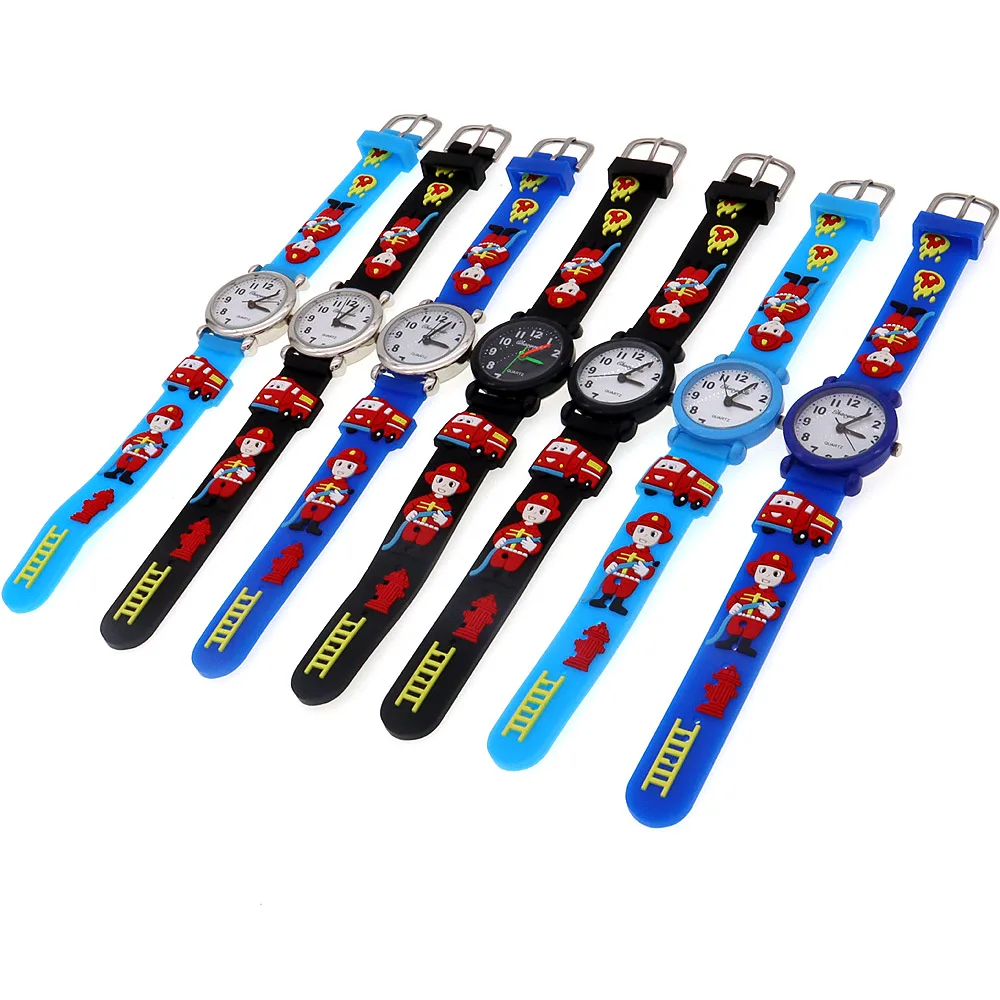 7Pcs Kids Quartz Watches Digital Waterproof Silicone Strap Clocks for Boys Students Watch