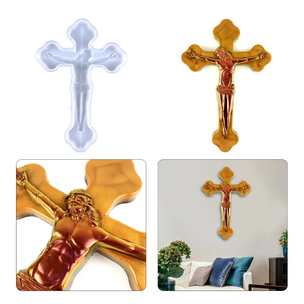 

Semi-three-dimensional Cross Hanging Frame Epoxy Resin Mold DIY Cross Cross Wall Decoration Silicone Molds