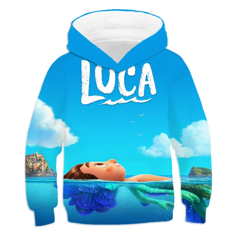 New Luca Hoodies Girls Sweatshirt Autumn And Winter Long Sleeve Harajuku Pullovers Disney Series Stich Casual Hooded Tops