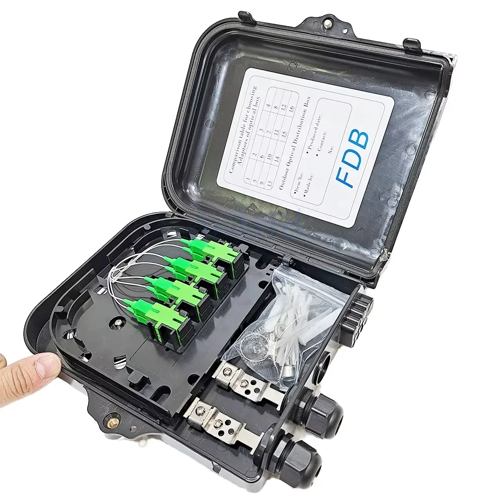 Fiber Optic Distribution Box FTTH FAT 8 Cores FDB Plc Splitter Terminal Box OEM Indoor/Outdoor 1 Year Warranty