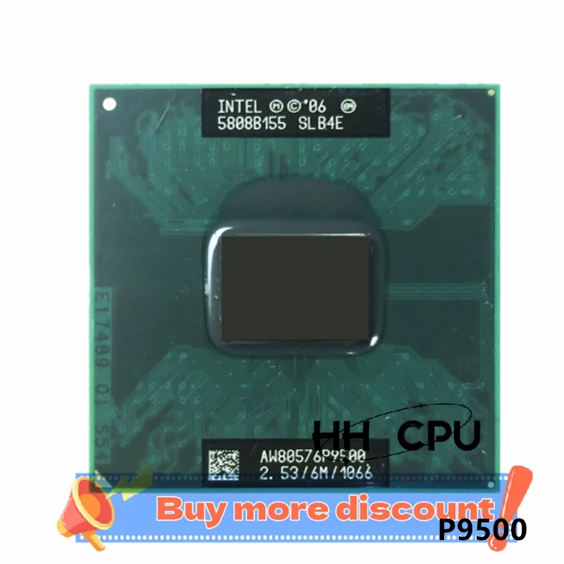 Core 2 Duo Mobile P9500 SLB4E SLGE8 2.5 GHz Dual Core Dual Thread CPU Processor 6M 25W PGA478