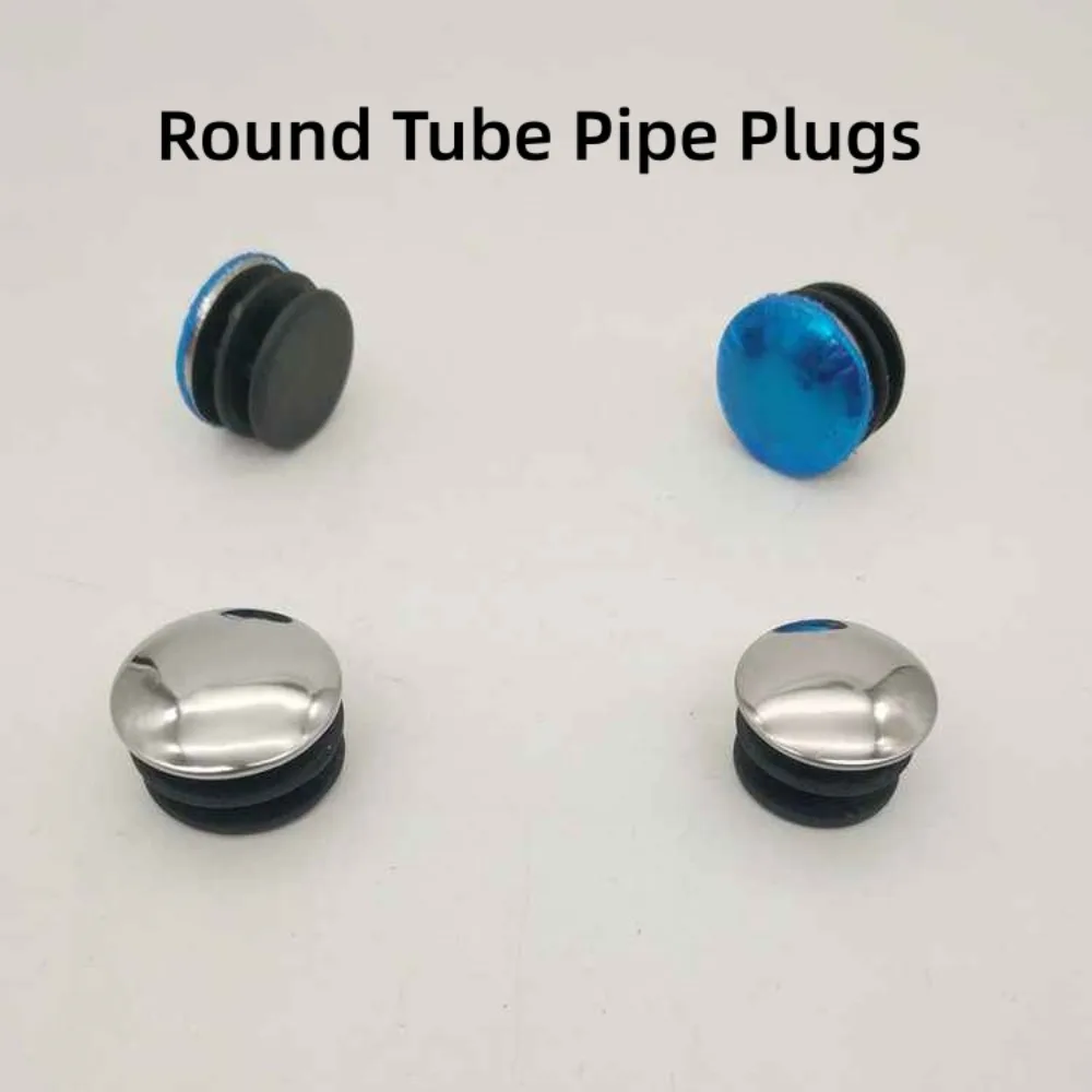 Durable Stainless Steel Round Pipe Plugs, 16-60mm Blanking End Caps, Plastic Insert Bungs for Furniture Legs & Metal Tubes