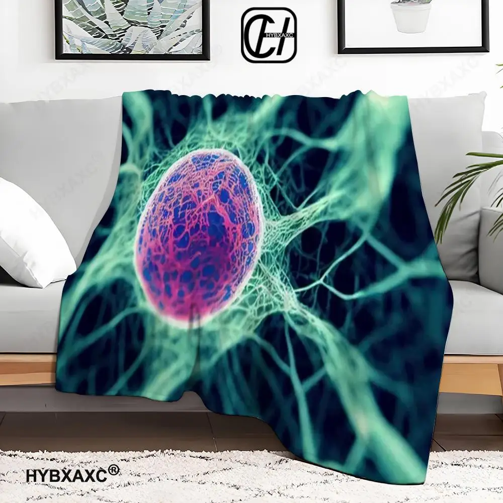 

Microscopic cell structure Throw Blanket Aesthetic Art Flannel Blanket Portable Home Travel Camping Sofa Picnic Thickening Flan
