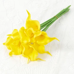 5Pcs Artificial Yellow Latex Horseshoe Lotus Home Room Decoration Bride Wedding Party Bouquet Decor Christmas Vase Accessories