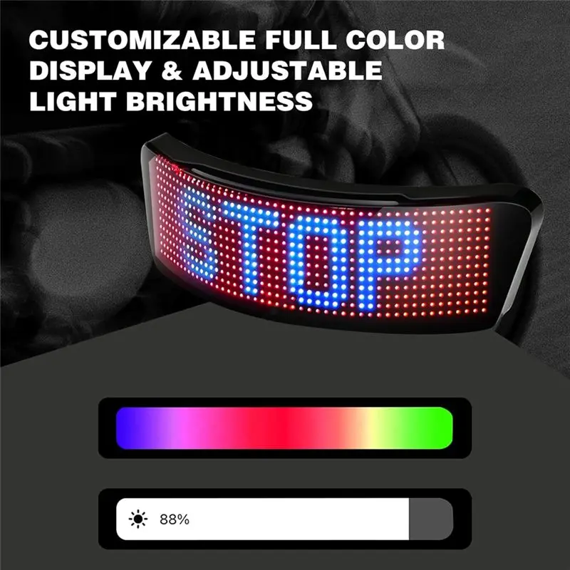 ABLB-LED Smart Cycling Helmet Taillight, Motorcycle Helmets Light With Turn-Signals Speedometer And Programmable APP