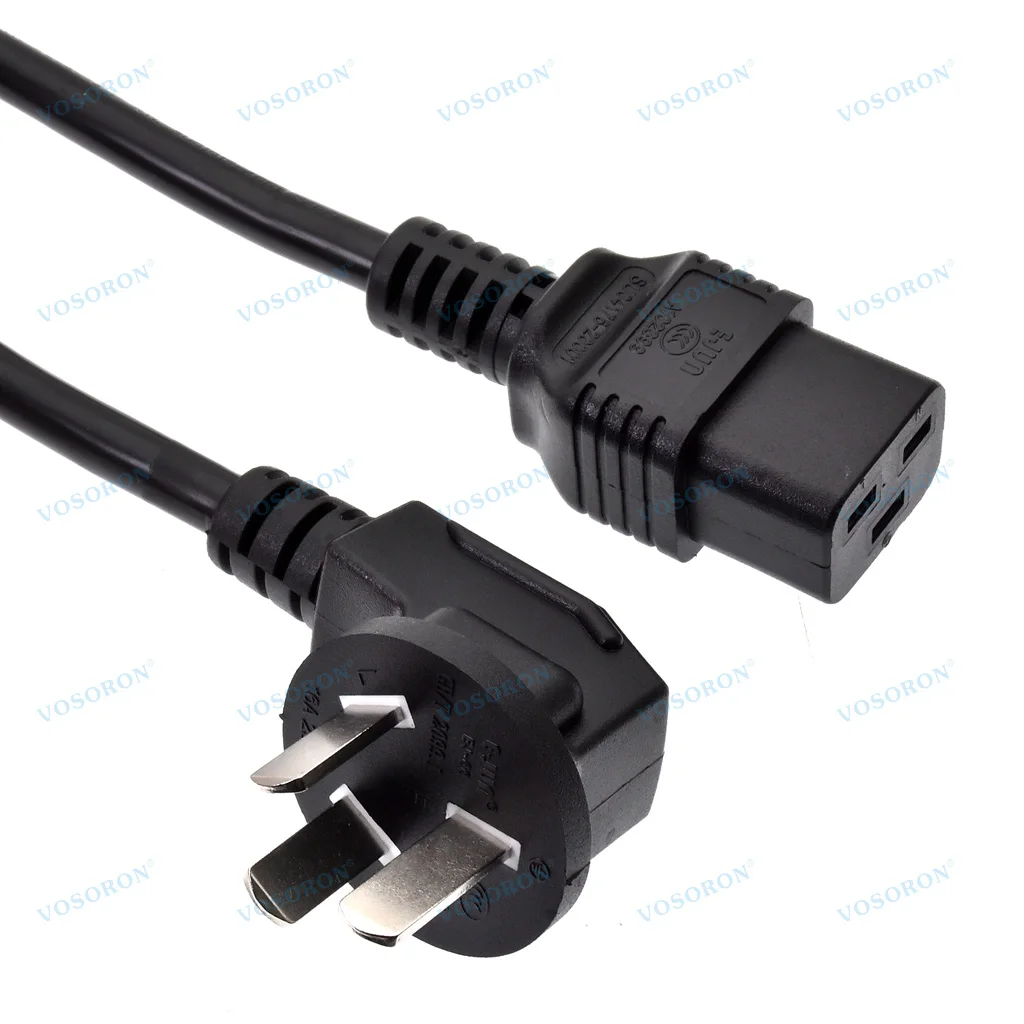 New 16A China Plug to IEC320 C19 Power Cable,1.8m,VDE Certified, for Server PDU, Heavy Duty