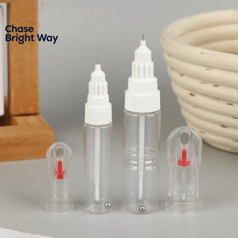1/5Pcs 2 In 1 Needle Brush Dual-use Nail Polish Pen Empty Bottle Touch-up Paint Bottles Paint-mending Pen Dotted Pen+Drawing Pen