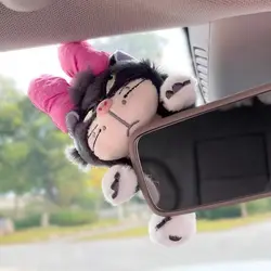 New Car Lucy Cat Rearview Mirror Decoration Anime Cartoon Car Seat Belt Cover Kawaii Car Accessories Interior Ornaments