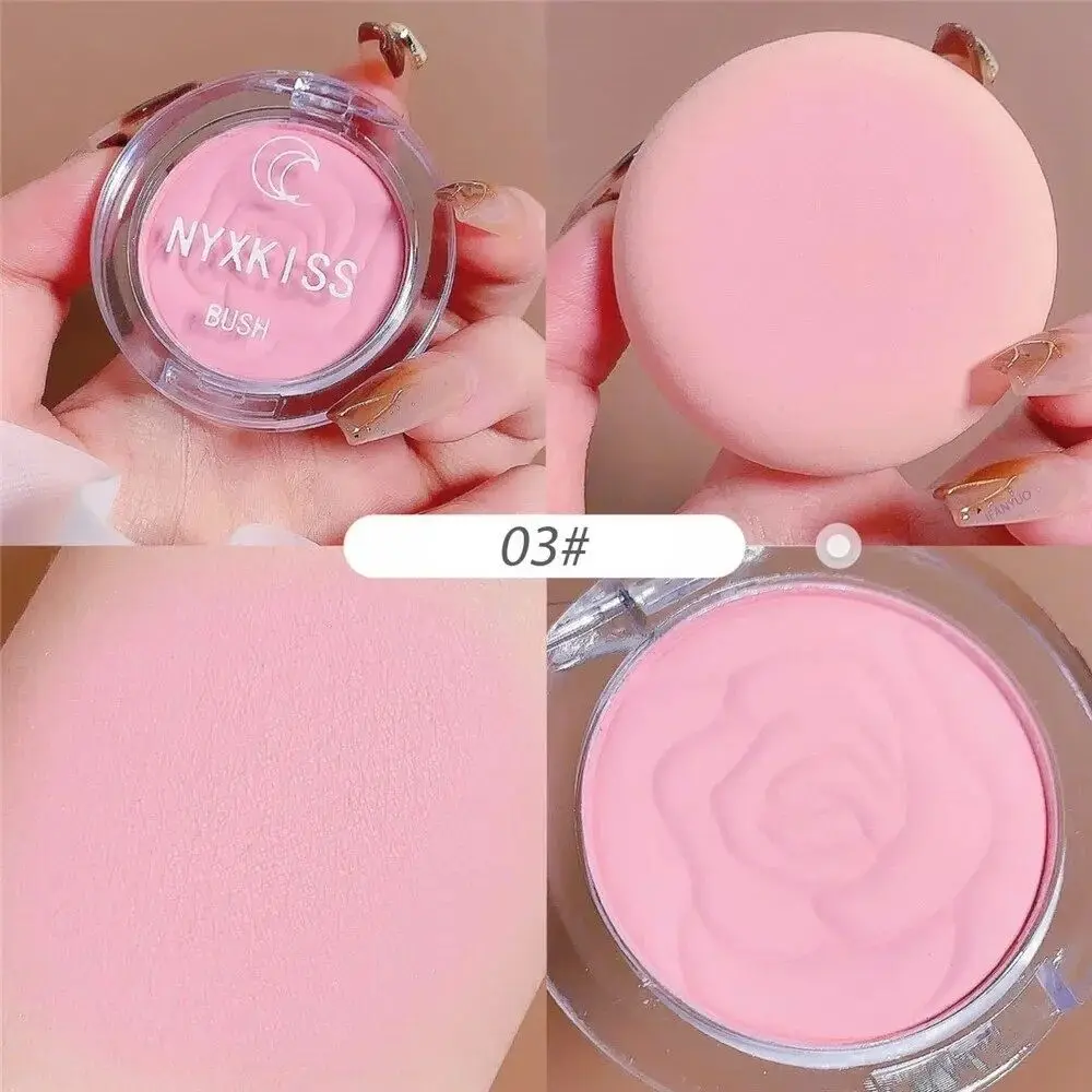 New Long-lasting Embossed Petals Blush Natural Peach Pink Orange Tint Makeup Blush Face Brightens Matte Rouge Cosmetics