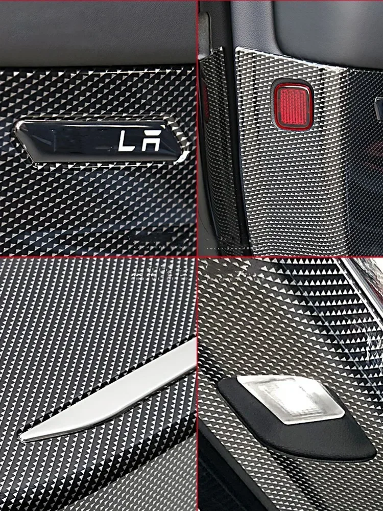 For Tesla Model 3 2019-2022 Model Y 2021 2022 Car Door Anti Kick Pad ABS Plastic Carbon Fiber Pattern Anti-dirty Car Stickers image 4