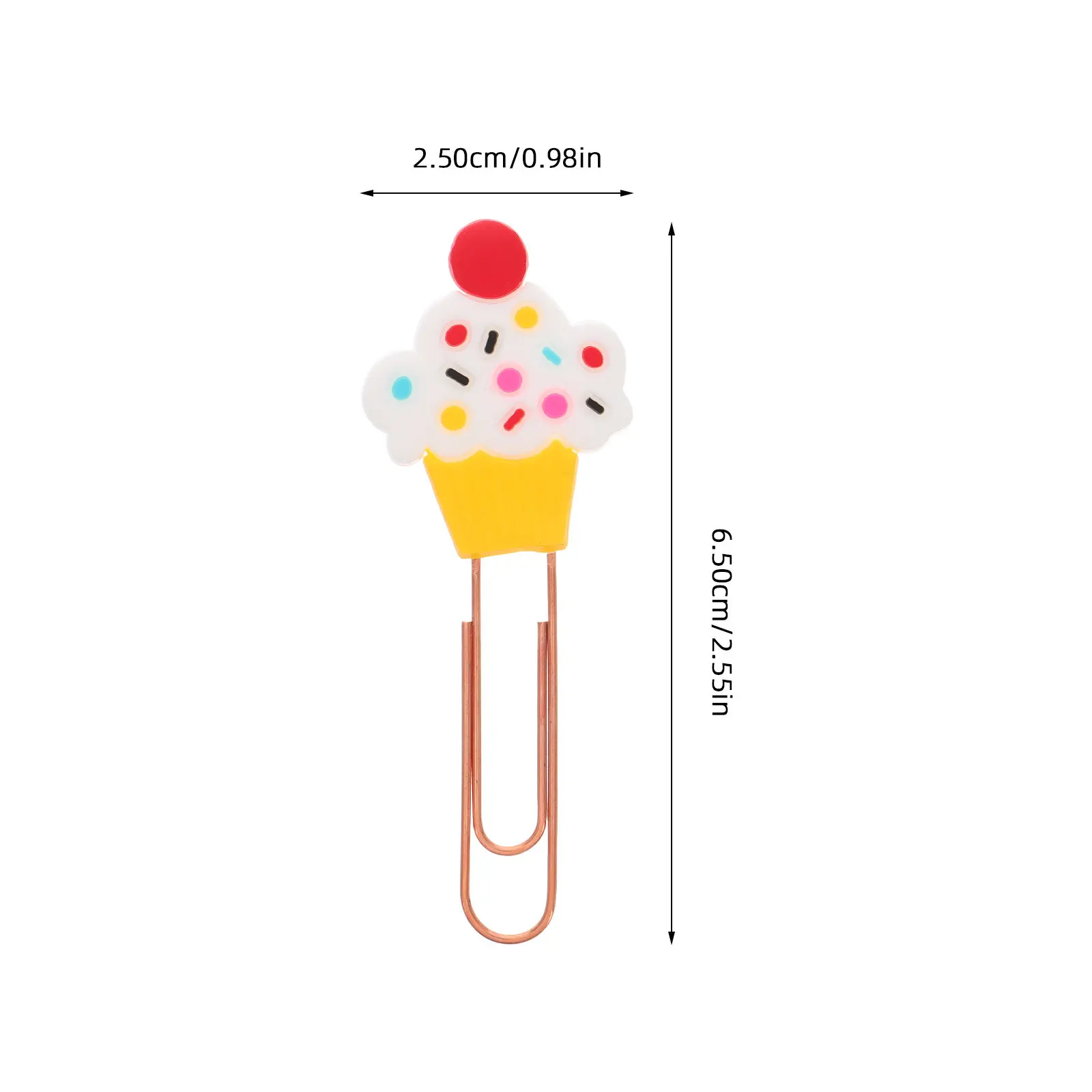 20Pcs Cute Cake Paperclips Cartoon Paper Clips Office Supplies Decorative Paper Markers Document Clips Cake Paperclips
