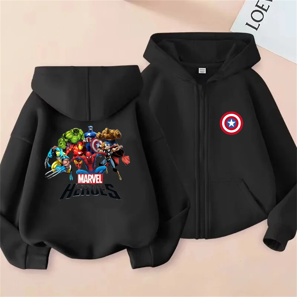 

Marvel Captain America Zipper Style Boys Coat Children Hoodies Girls Pink Age 3-12 Leisure Kids Sweatshirts Festival Gifts