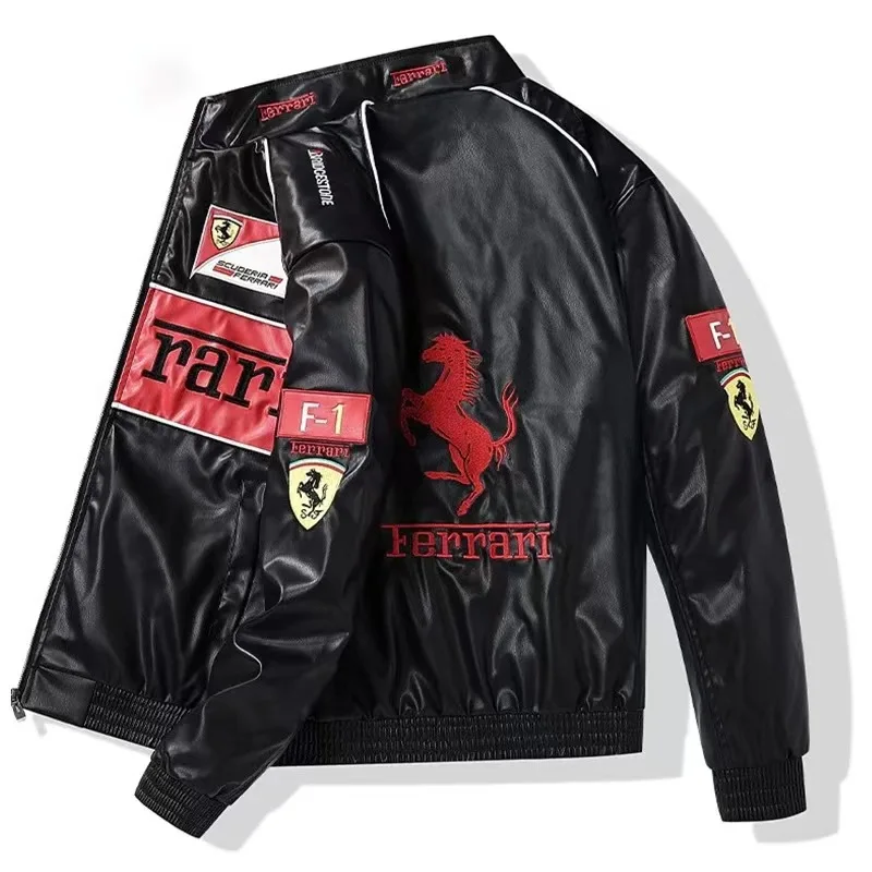

Leather jacket embroidered racing jacket baseball couple jacket cycling motorcycle suit windproof jacket